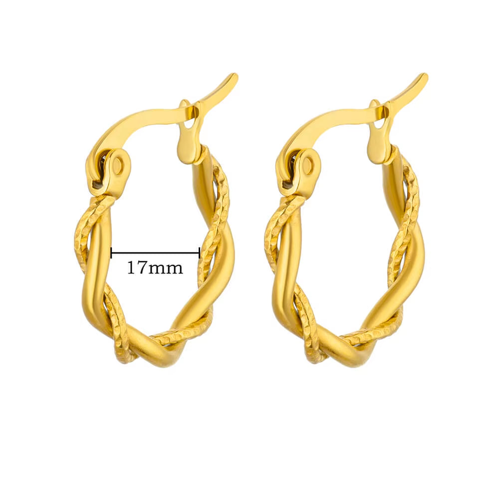 U Shape Hoop Earrings for Women Smooth Gold Color Stainless Steel Earrings Female Classic Statement Wedding Ear Jewelry Aretes