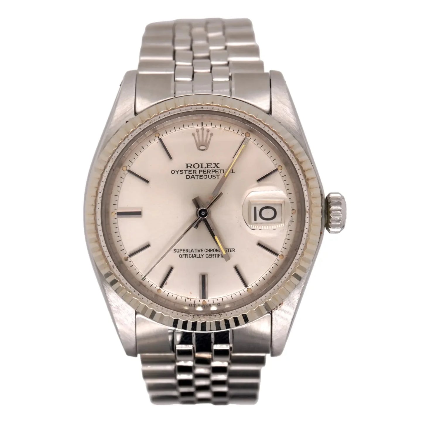 36Mm Datejust Mens Steel Watch Jubilee Band Silver Dial 1601