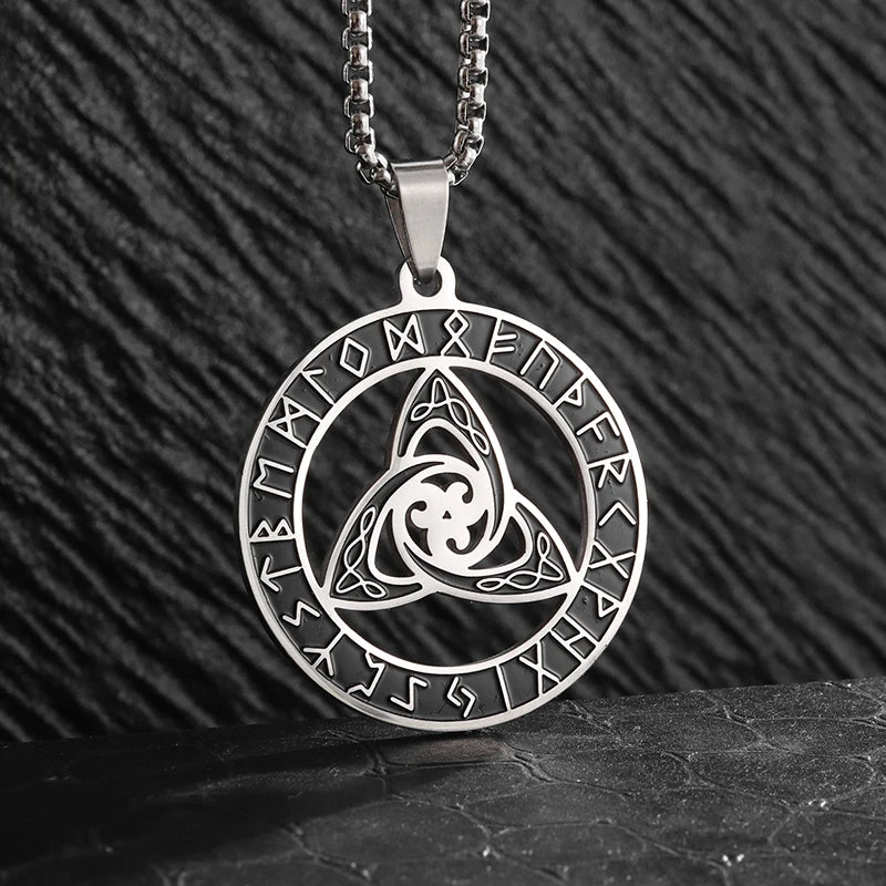 Vintage Compass Medal Pendant Stainless Steel Necklace Mens High Quality round Hip Hop Trend Jewelry Gifts Wholesale