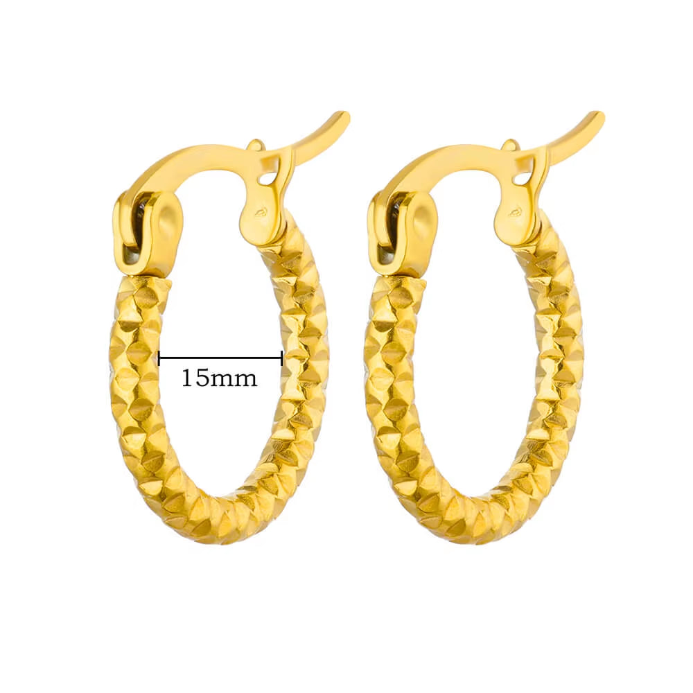 U Shape Hoop Earrings for Women Smooth Gold Color Stainless Steel Earrings Female Classic Statement Wedding Ear Jewelry Aretes